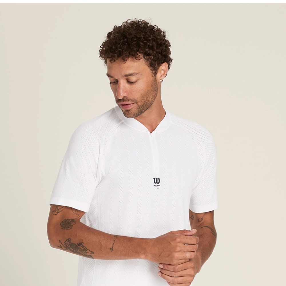 Game point Seamless Wilson Men's White Polo Shirt Brand New 💯